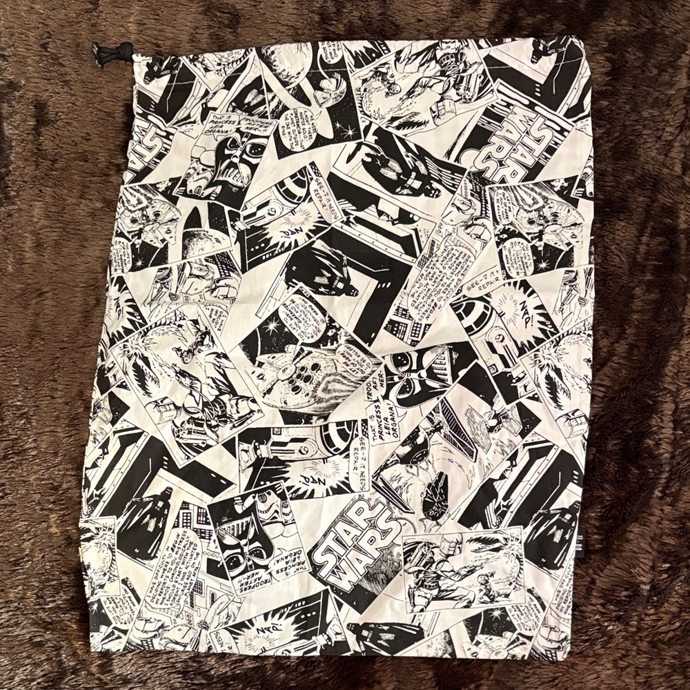 Toms X Star Wars comic Black and White Drawstring shoe travel and storage Bag